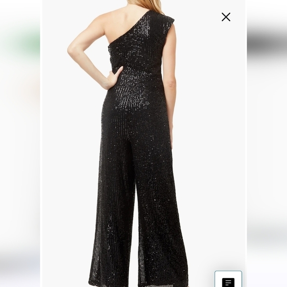 Love by Design Jupiter Sequins One Shoulder Jumpsuit Black M - Picture 2 of 13